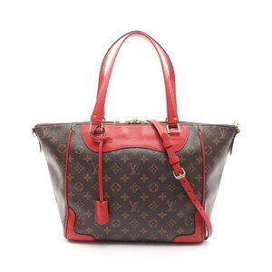 Louis Vuitton Estrella Tote Bag Leather Monogram Brown Red